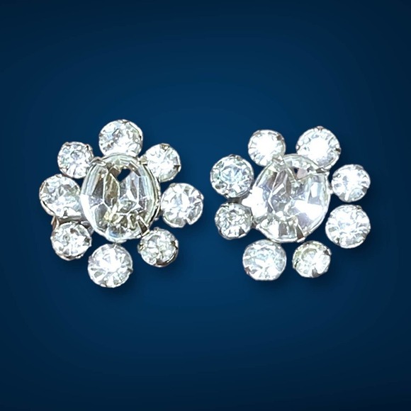 Coro Vintage Silver Tone Rhinestone Signed Brooch Scatter Pin Pair - Picture 3 of 6